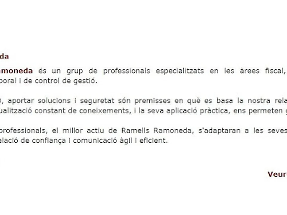 Ramells Assessors Consultors, Barcelona